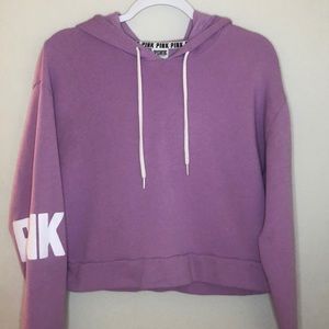 Purple crop top hoodie (pink)